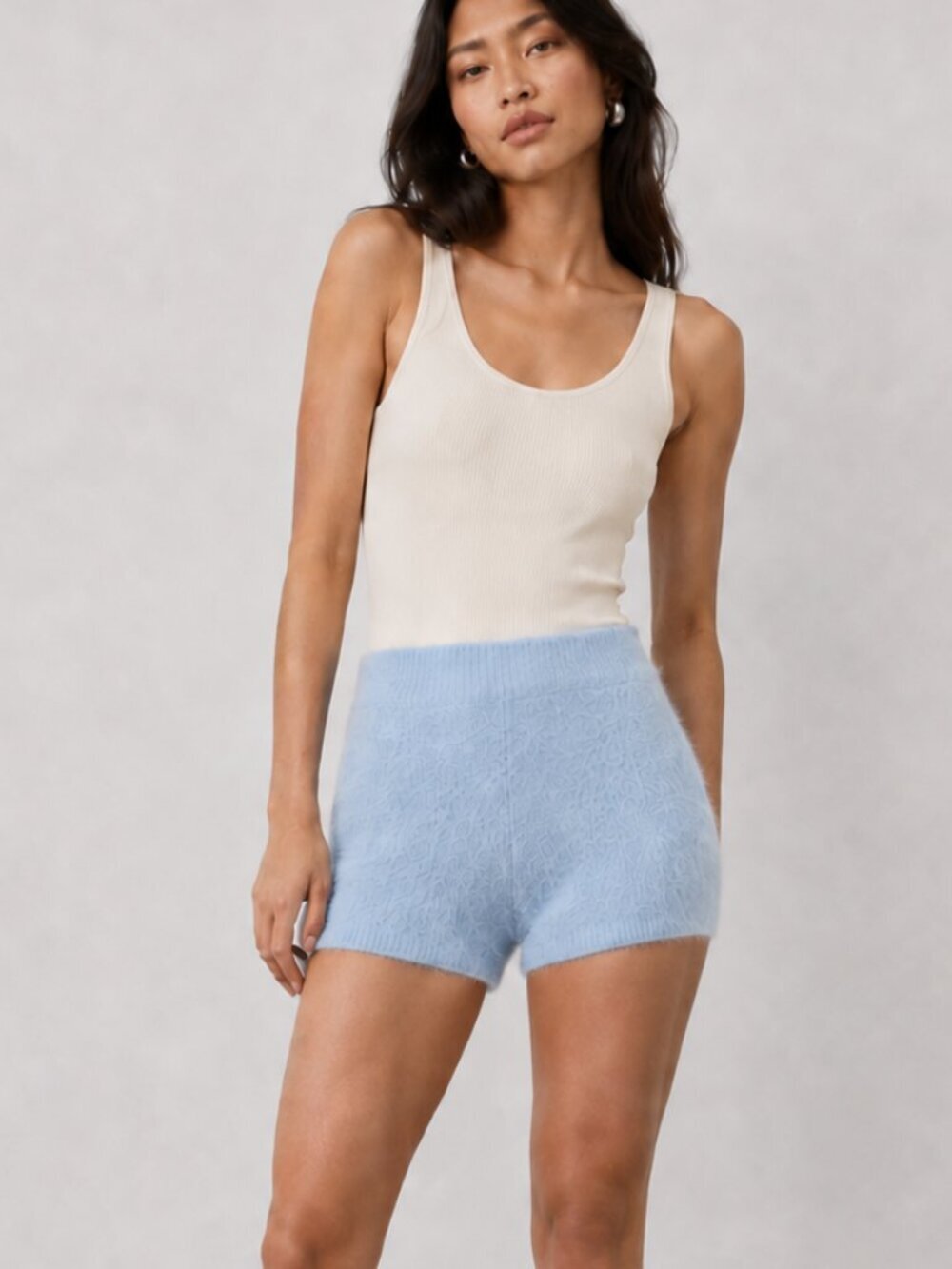 Zara High Fuzzy Waisted Shorts - Picture 2 of 6